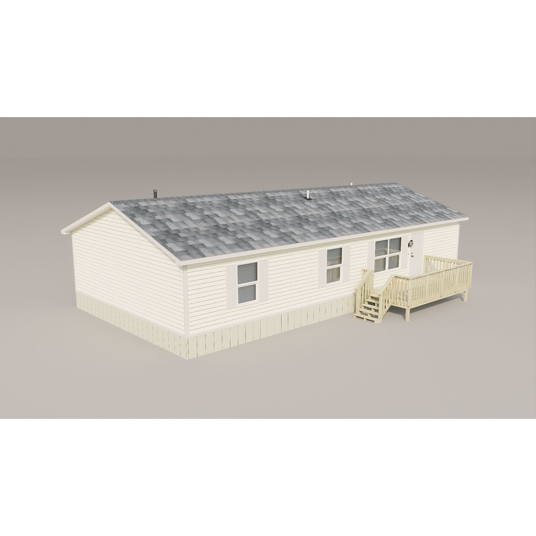 Trailer Houses 3D Model – Low Poly Mobile Home Asset, FBX & Blender - View 7