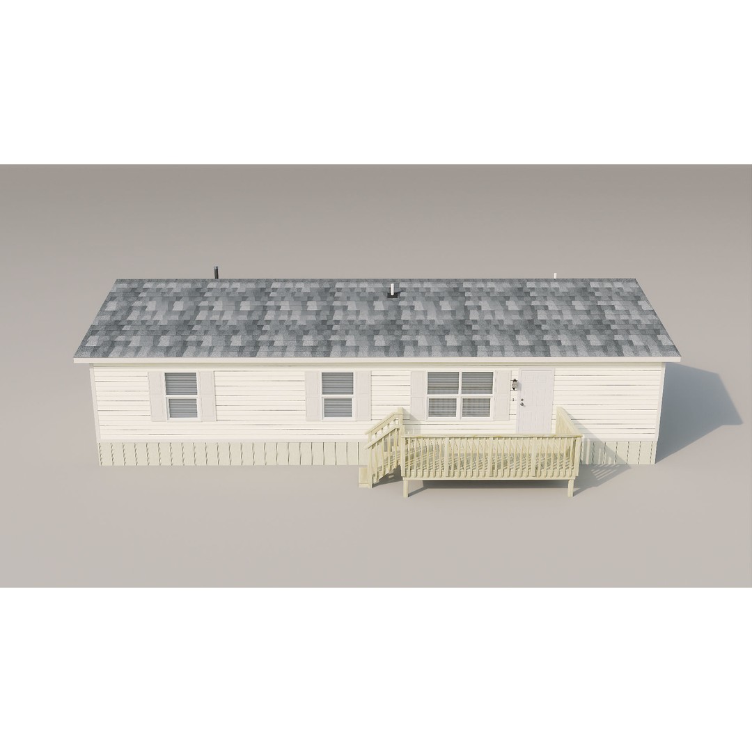 Trailer Houses 3D Model – Low Poly Mobile Home Asset, FBX & Blender - View 8