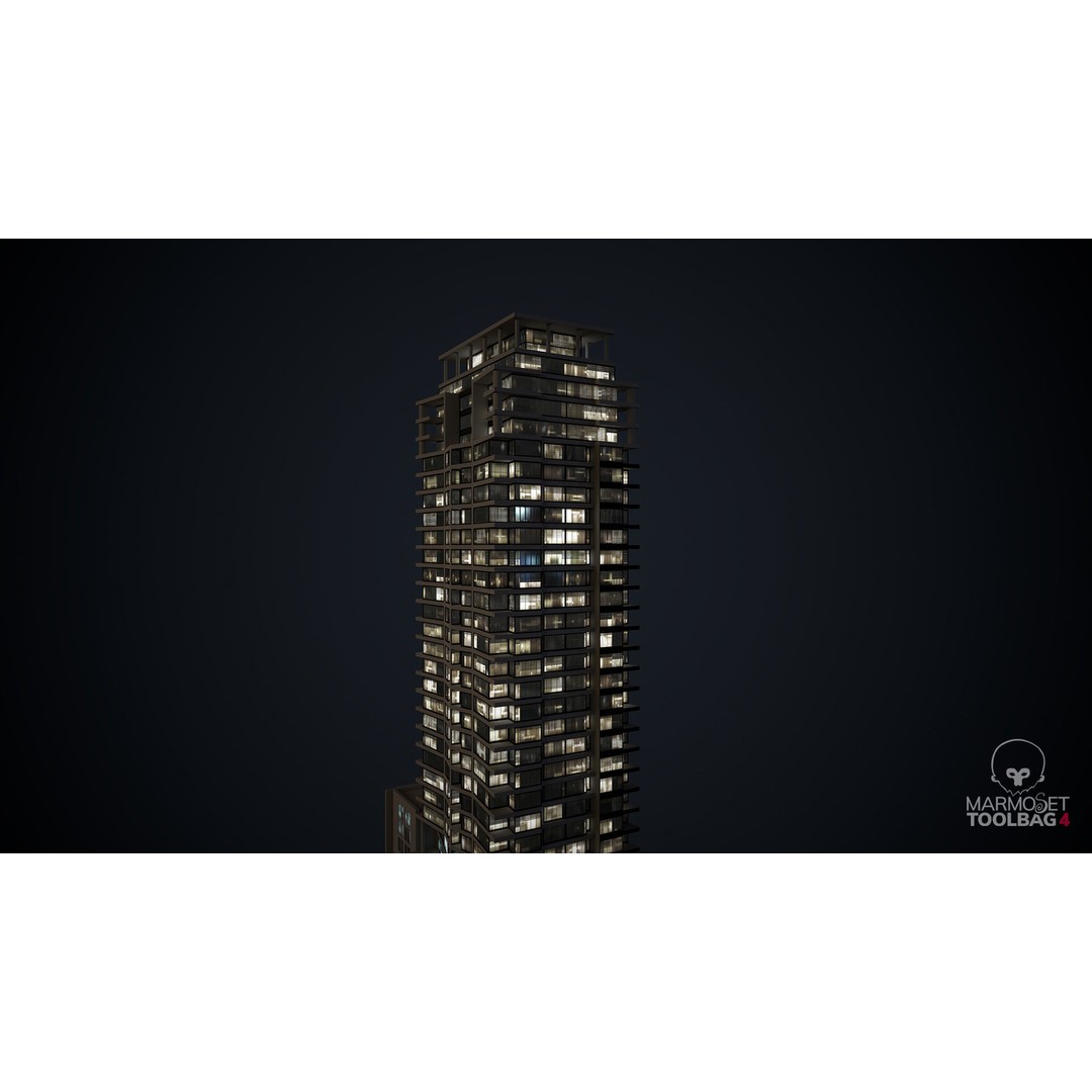 Apartment Building 3D Model – Low Poly Day/Night Office Asset, FBX - View 10