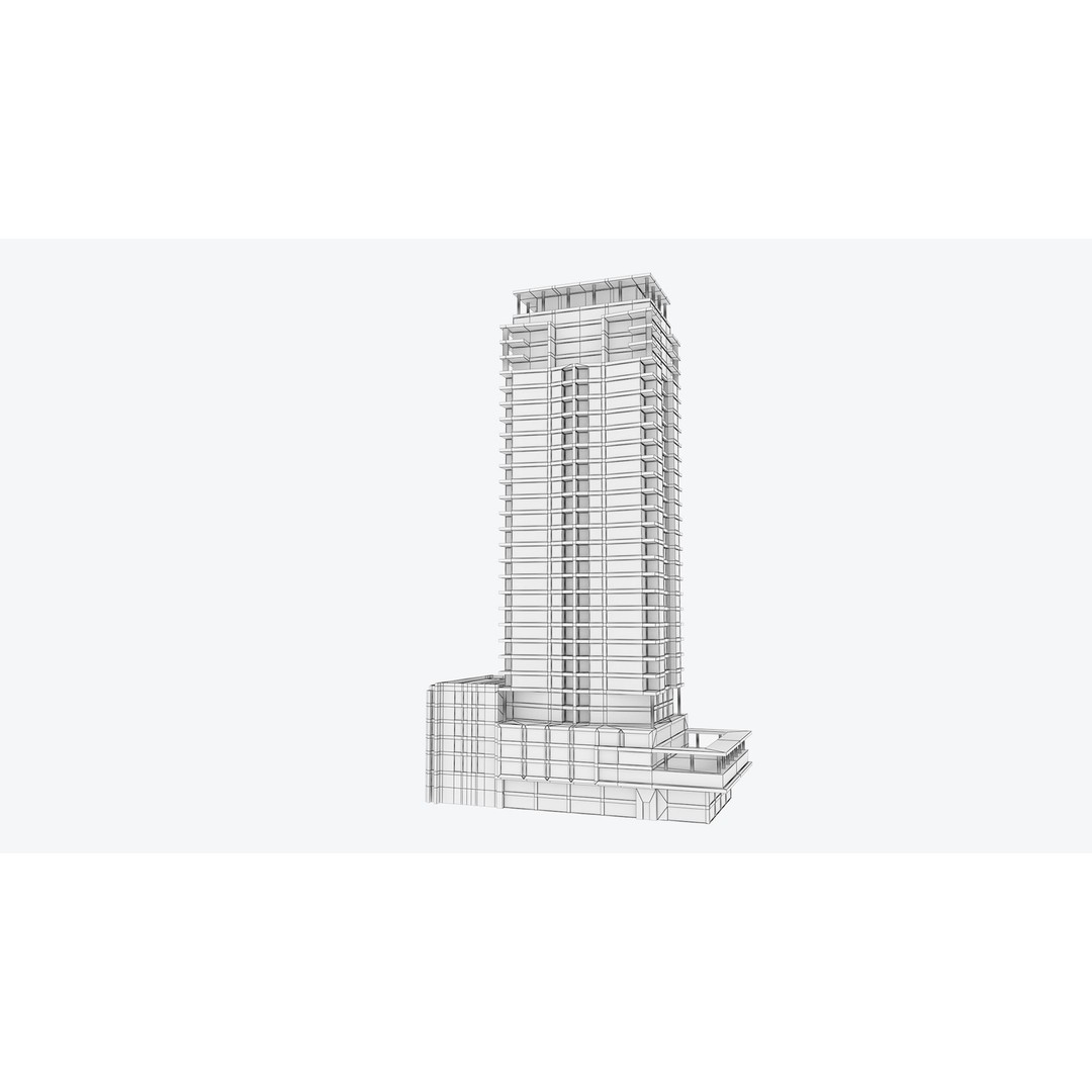Apartment Building 3D Model – Low Poly Day/Night Office Asset, FBX - View 19
