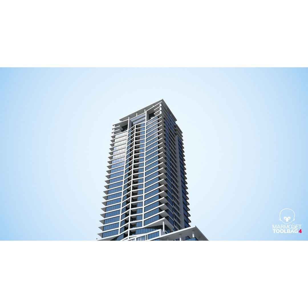 Apartment Building 3D Model – Low Poly Day/Night Office Asset, FBX - View 7