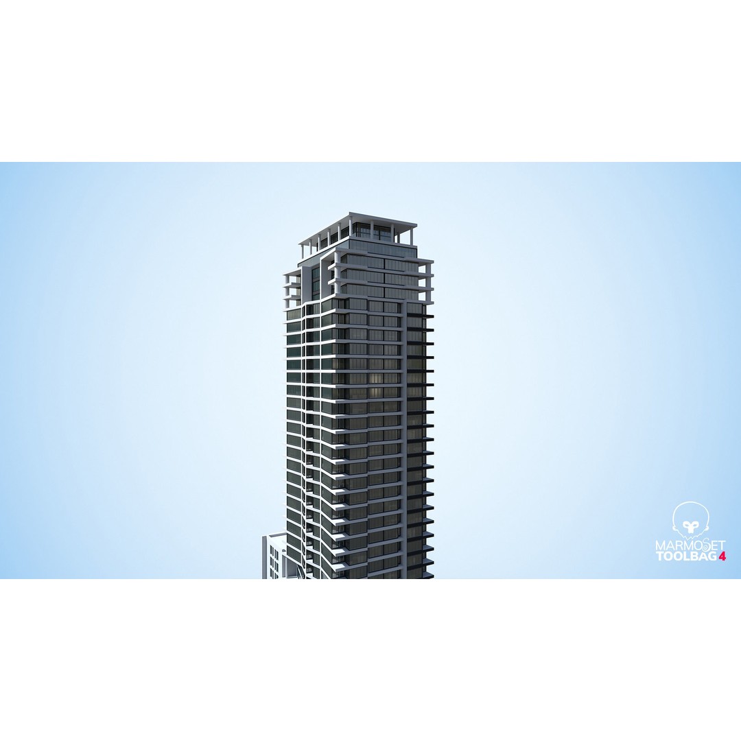 Apartment Building 3D Model – Low Poly Day/Night Office Asset, FBX - View 9
