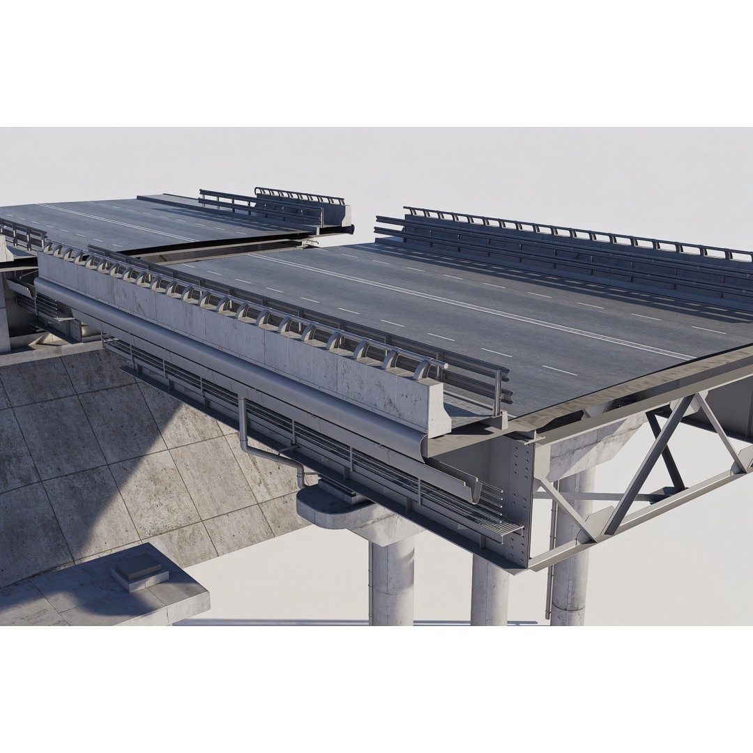 Highway Interchange 3D Model – Optimized PBR Asset, FBX, OBJ - View 4