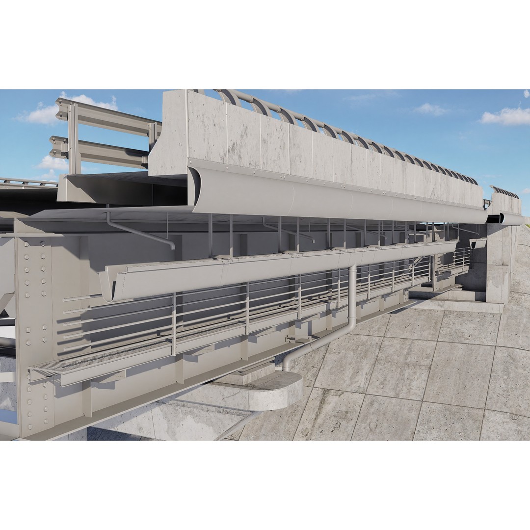Highway Interchange 3D Model – Optimized PBR Asset, FBX, OBJ - View 7