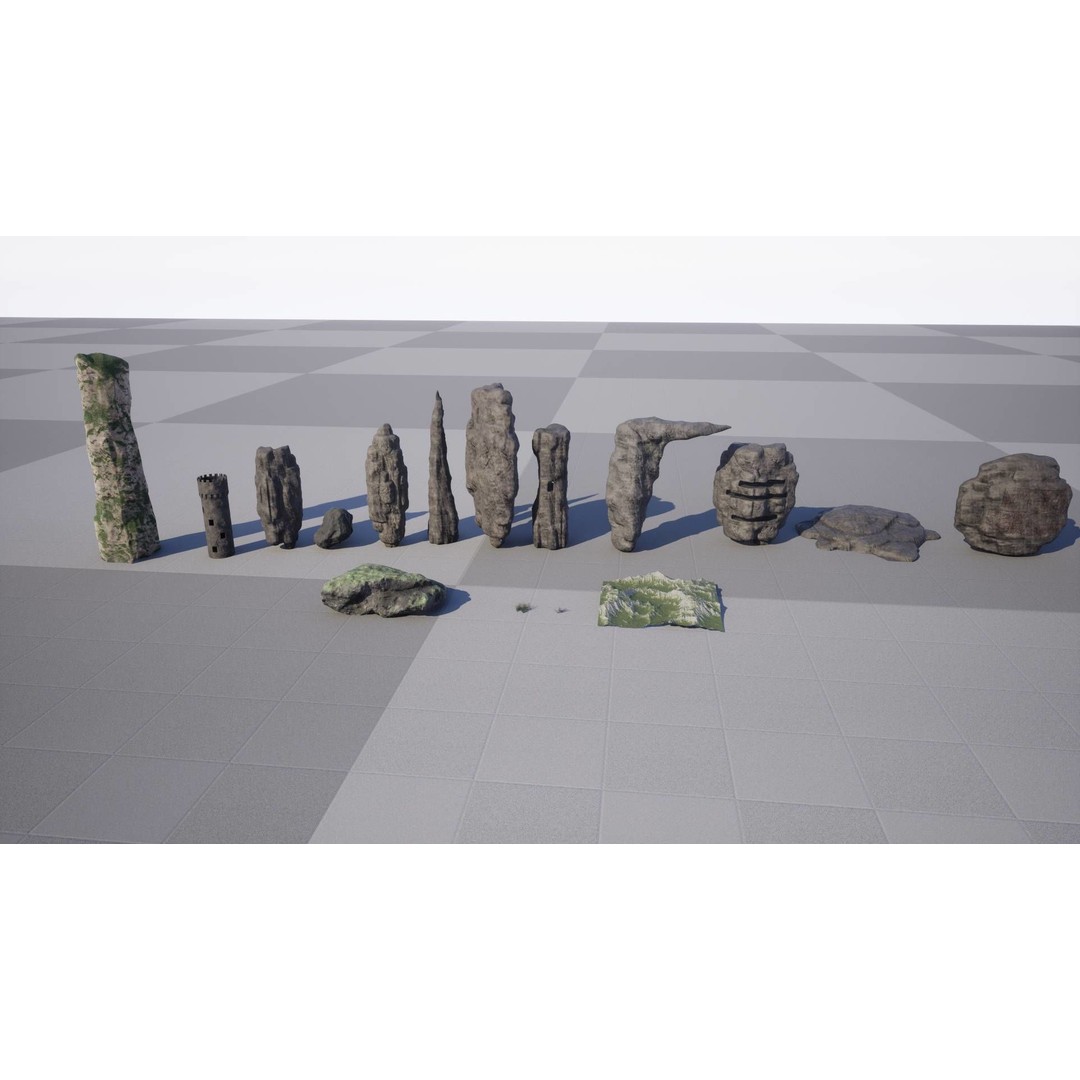 Stone Chasm 3D Model – Low Poly Environment Asset, FBX, PBR