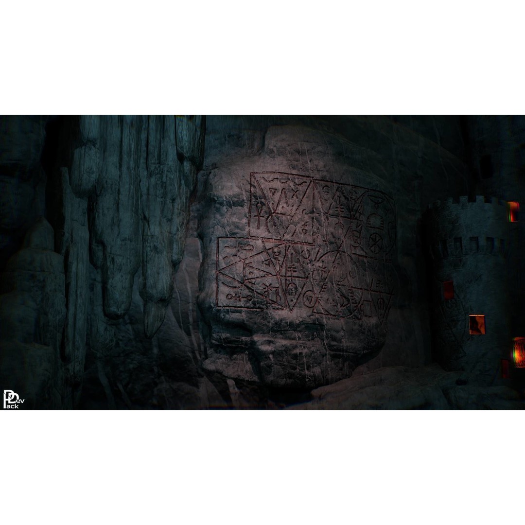 Stone Chasm 3D Model – Low Poly Environment Asset, FBX, PBR - View 11