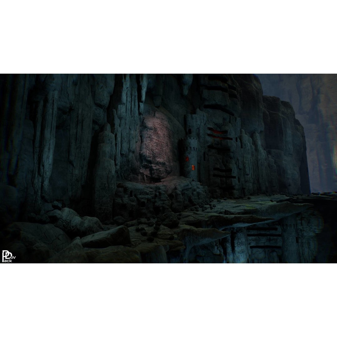 Stone Chasm 3D Model – Low Poly Environment Asset, FBX, PBR - View 12