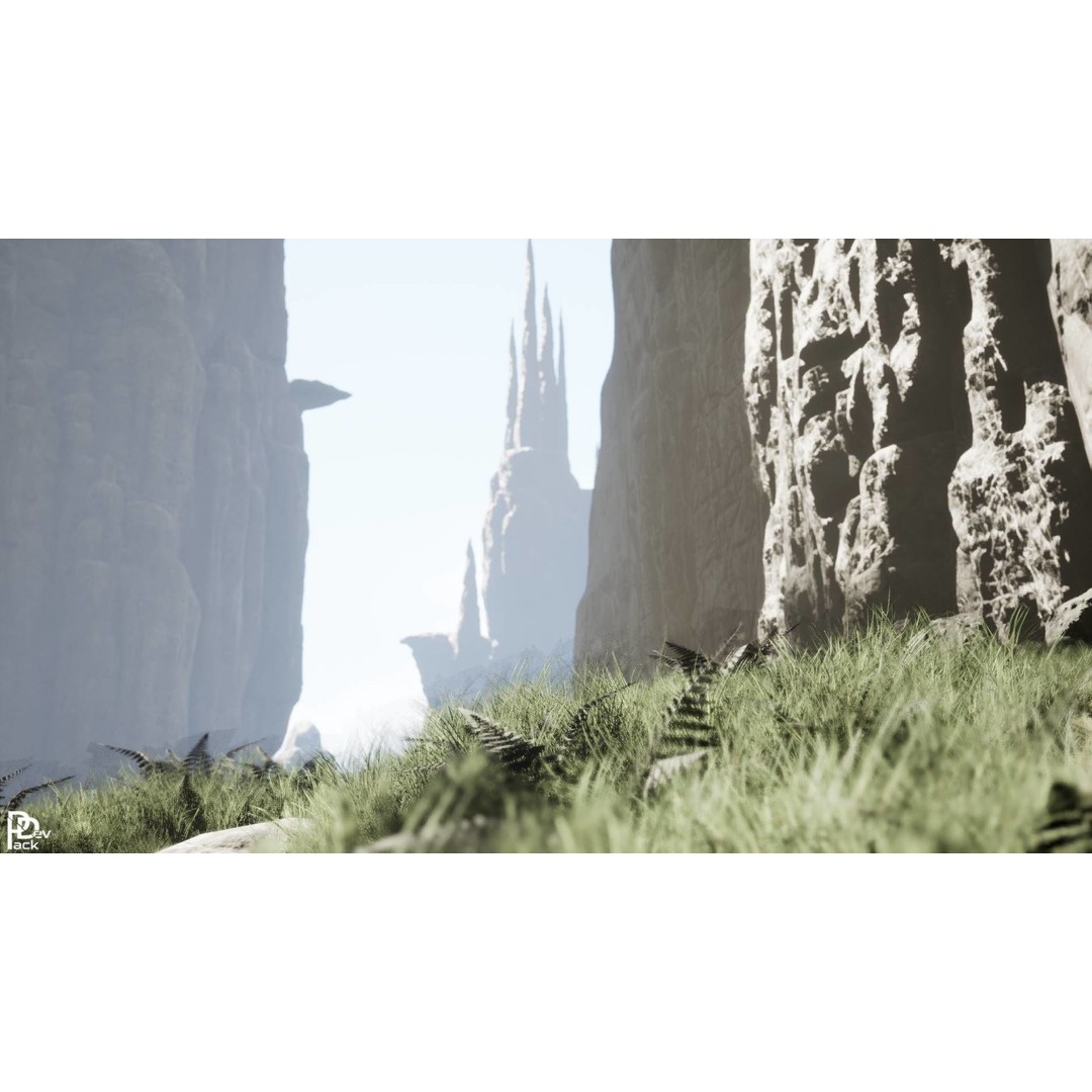 Stone Chasm 3D Model – Low Poly Environment Asset, FBX, PBR - View 14