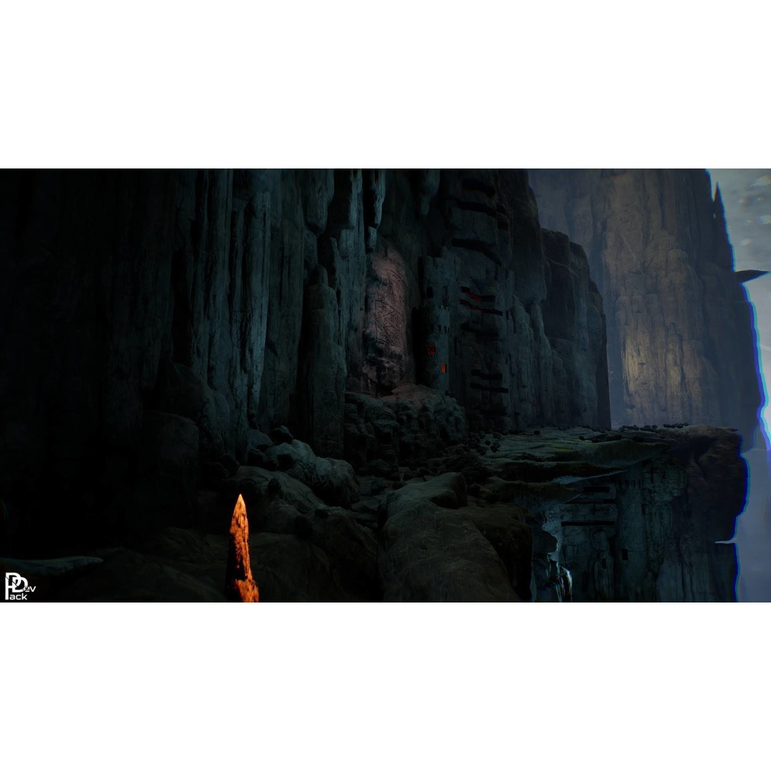 Stone Chasm 3D Model – Low Poly Environment Asset, FBX, PBR - View 15