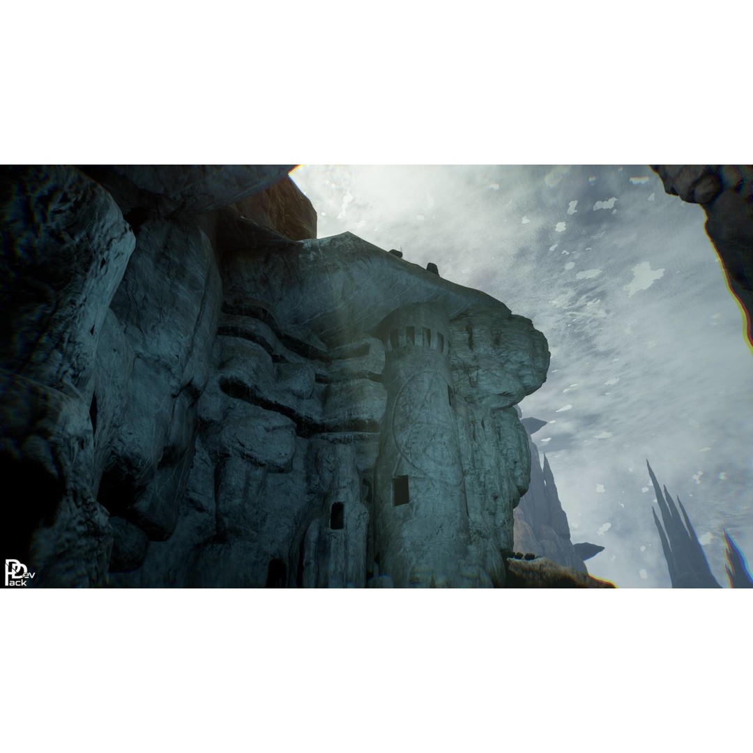 Stone Chasm 3D Model – Low Poly Environment Asset, FBX, PBR - View 17