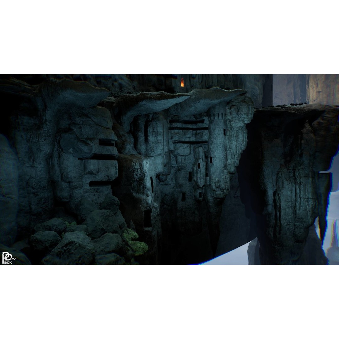 Stone Chasm 3D Model – Low Poly Environment Asset, FBX, PBR - View 18