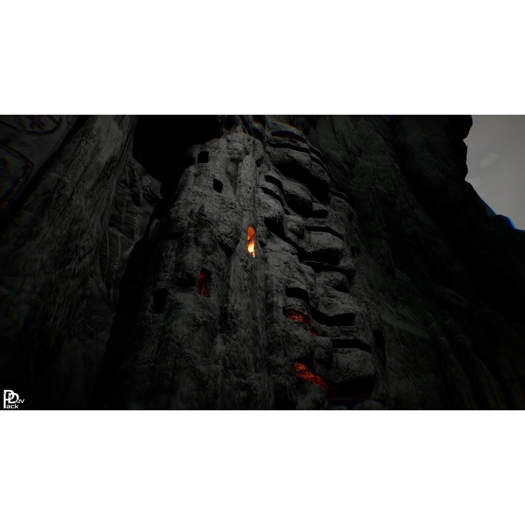 Stone Chasm 3D Model – Low Poly Environment Asset, FBX, PBR - View 22