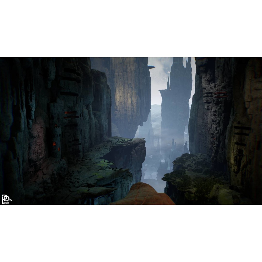 Stone Chasm 3D Model – Low Poly Environment Asset, FBX, PBR - View 23