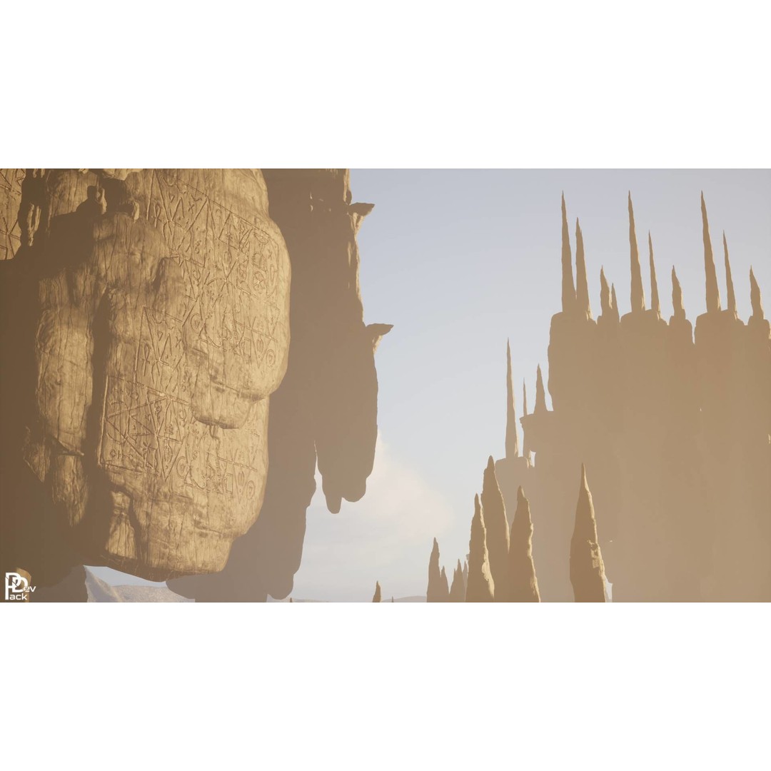 Stone Chasm 3D Model – Low Poly Environment Asset, FBX, PBR - View 24