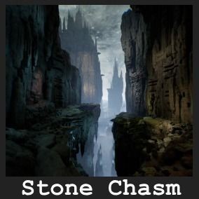 Stone Chasm 3D Model – Low Poly Environment Asset, FBX, PBR - View 25
