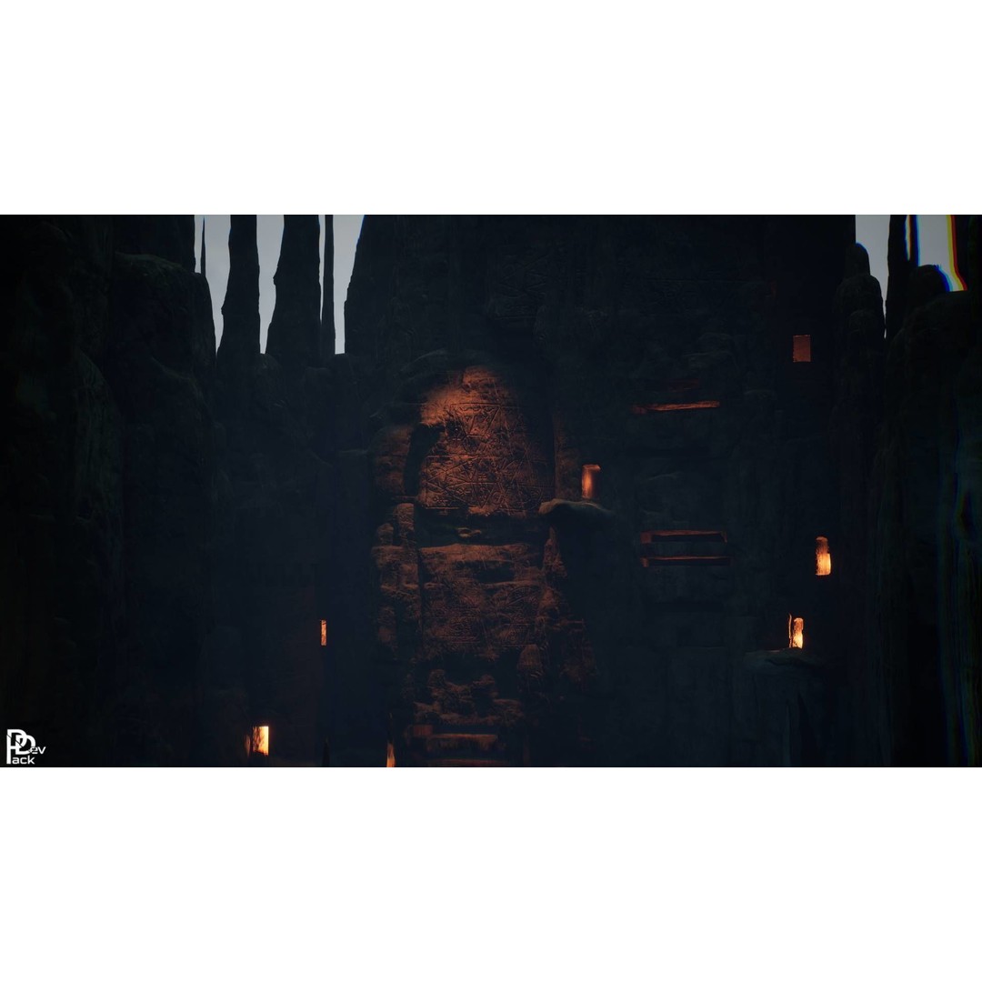 Stone Chasm 3D Model – Low Poly Environment Asset, FBX, PBR - View 4