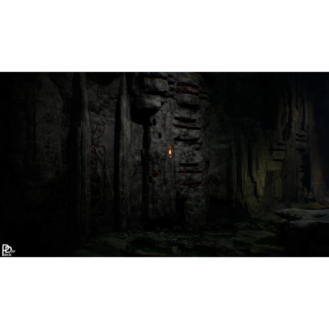 Stone Chasm 3D Model – Low Poly Environment Asset, FBX, PBR - View 6