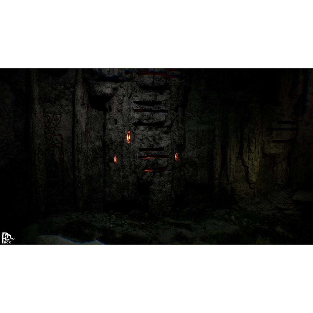 Stone Chasm 3D Model – Low Poly Environment Asset, FBX, PBR - View 7