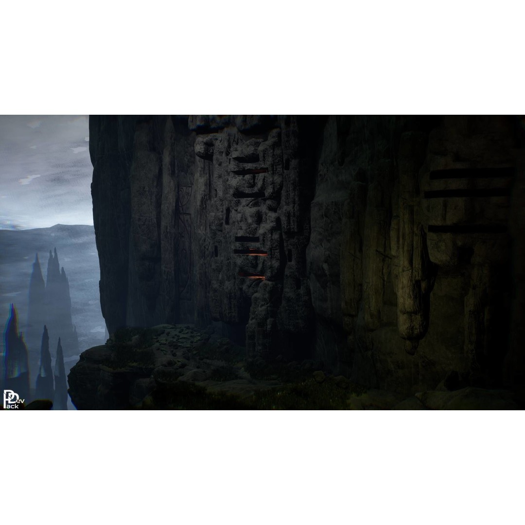 Stone Chasm 3D Model – Low Poly Environment Asset, FBX, PBR - View 8