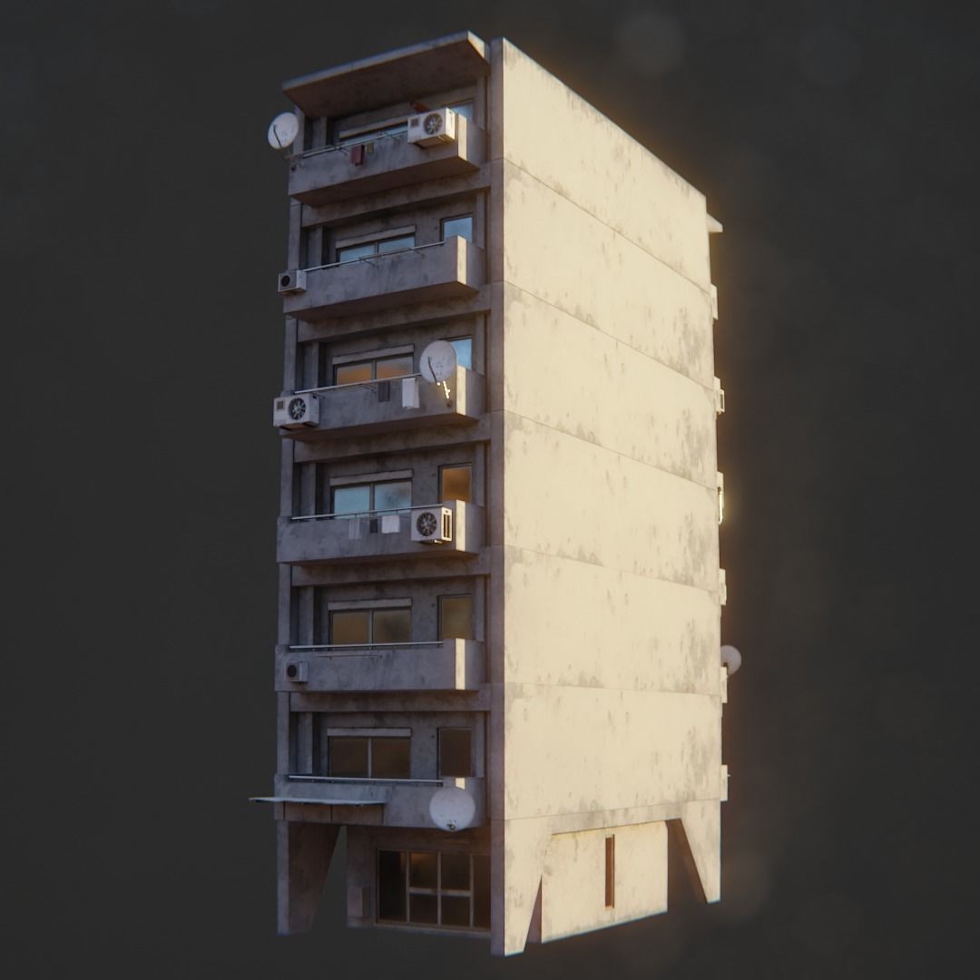 Dystopian Cyberpunk Suburb City - Low-Poly Game-Ready 3D Model - View 28