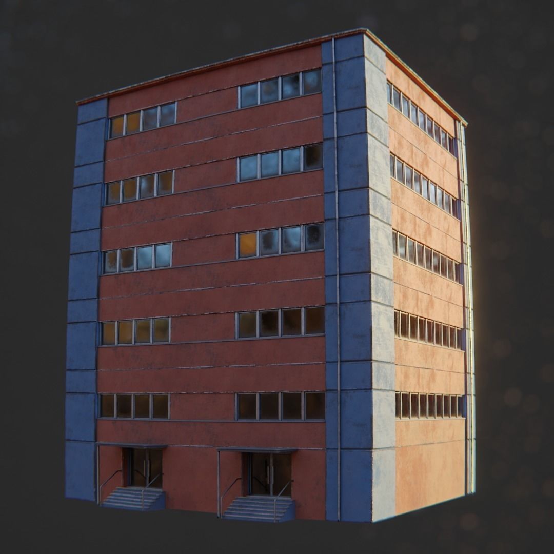 Dystopian Cyberpunk Suburb City - Low-Poly Game-Ready 3D Model - View 35