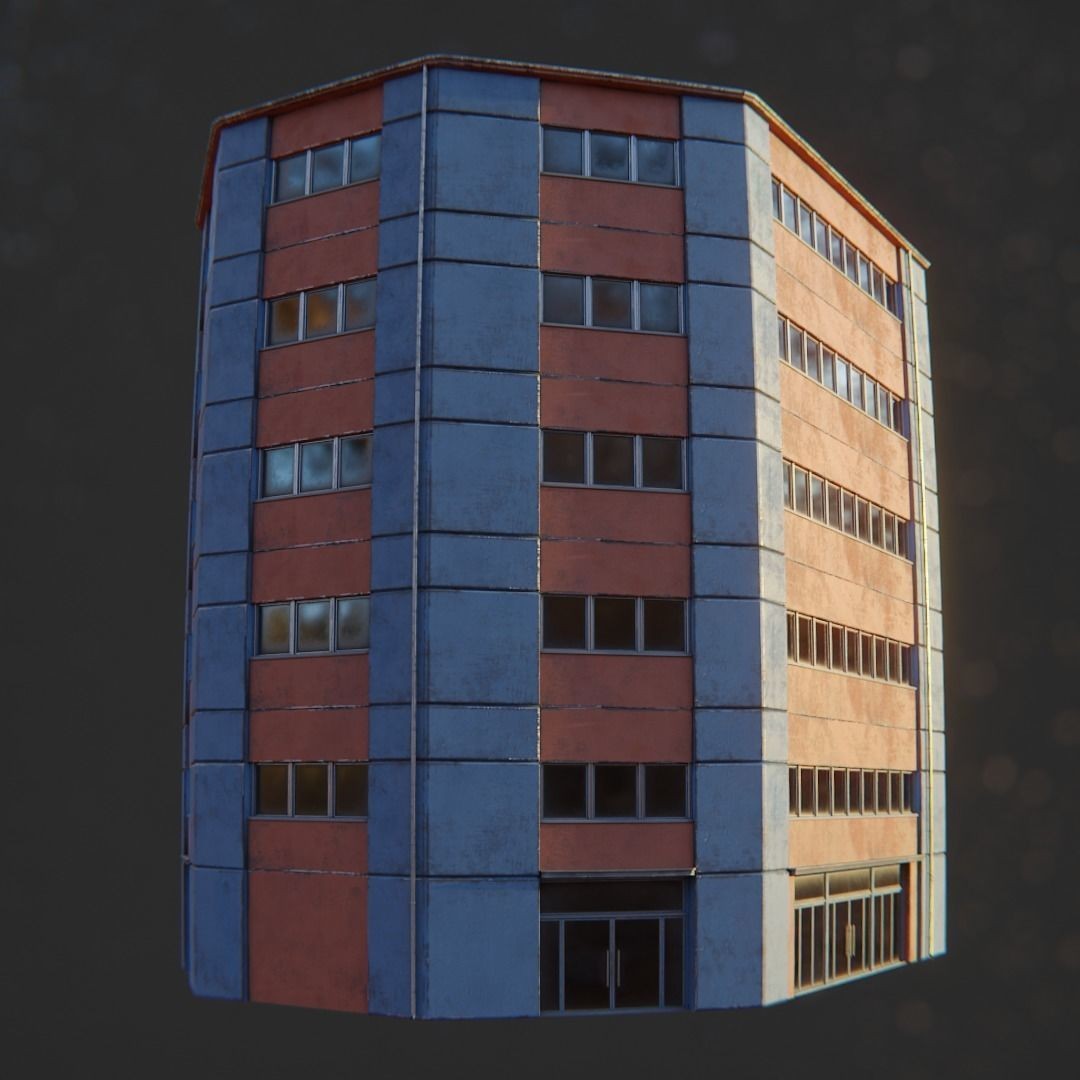 Dystopian Cyberpunk Suburb City - Low-Poly Game-Ready 3D Model - View 36