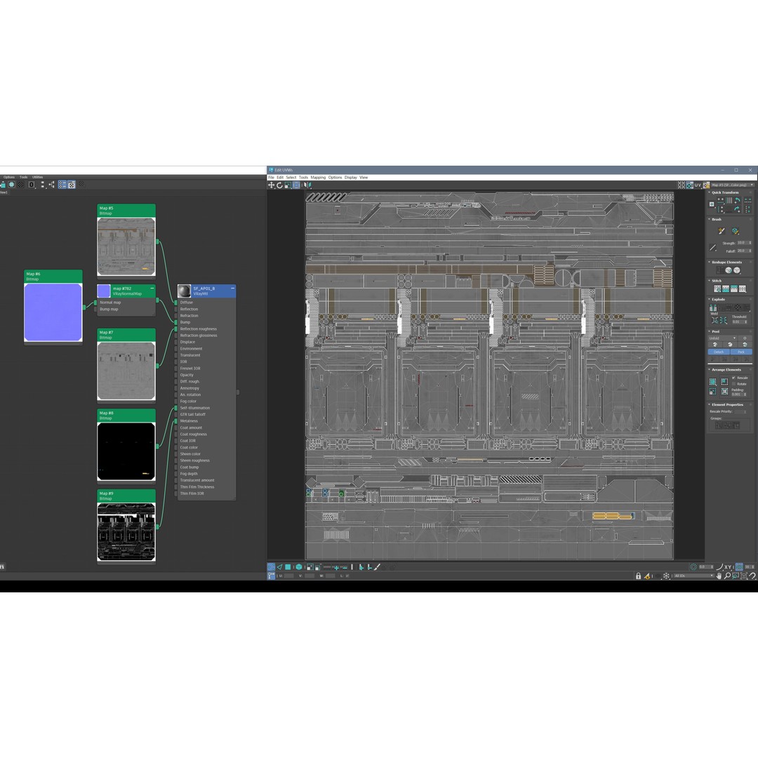 Sci-Fi Architecture Panels 3D Model – Low Poly PBR Kit, FBX, OBJ - View 14