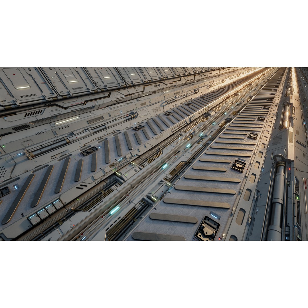 Sci-Fi Architecture Panels 3D Model – Low Poly PBR Kit, FBX, OBJ - View 18