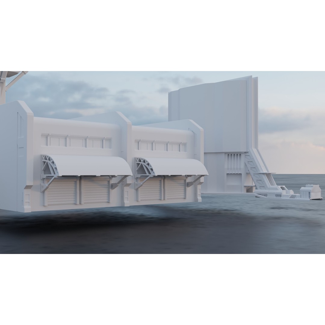 Sci-Fi Building Kitbash Pack 3D Model – Low Poly Concept Meshes, FBX & OBJ - View 10