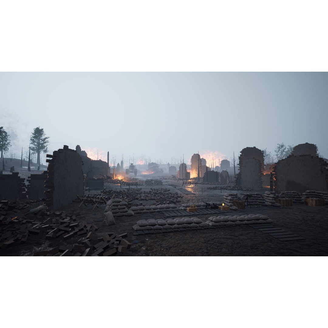 World War Battlefield 3D Model – Low Poly Game Asset, Unreal Engine, FBX - View 14