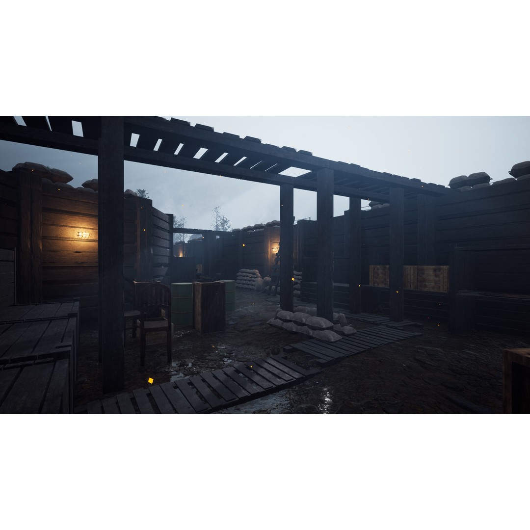 World War Battlefield 3D Model – Low Poly Game Asset, Unreal Engine, FBX - View 4