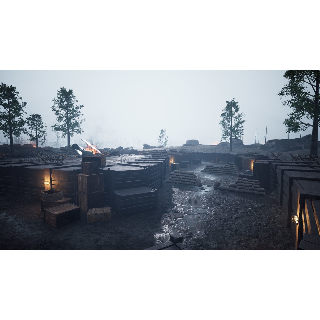 World War Battlefield 3D Model – Low Poly Game Asset, Unreal Engine, FBX - View 6