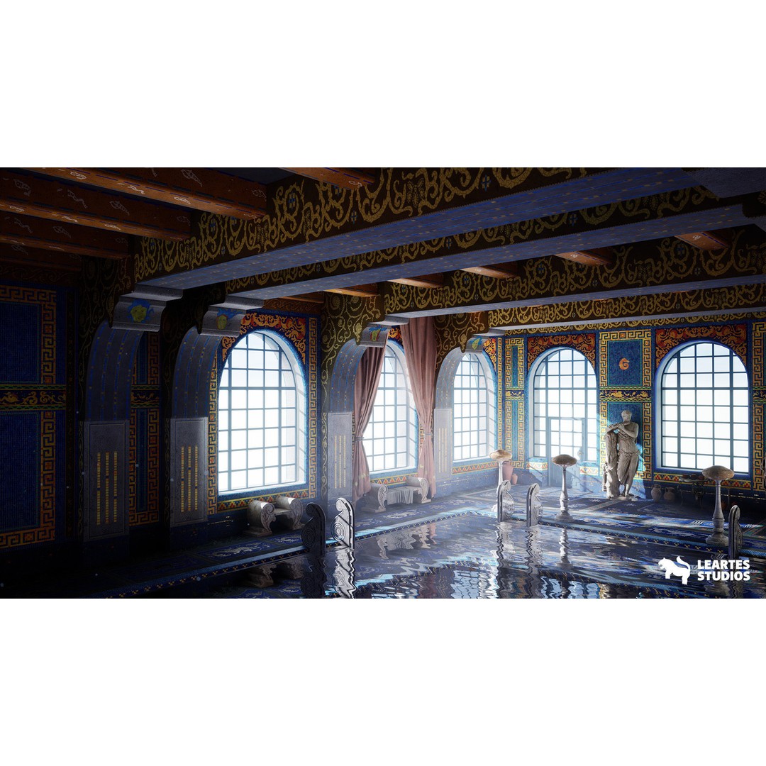 Roman Swimming Pool 3D Model – Low Poly Game Ready Asset, FBX - View 11