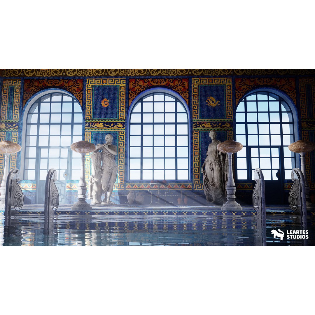 Roman Swimming Pool 3D Model – Low Poly Game Ready Asset, FBX - View 12