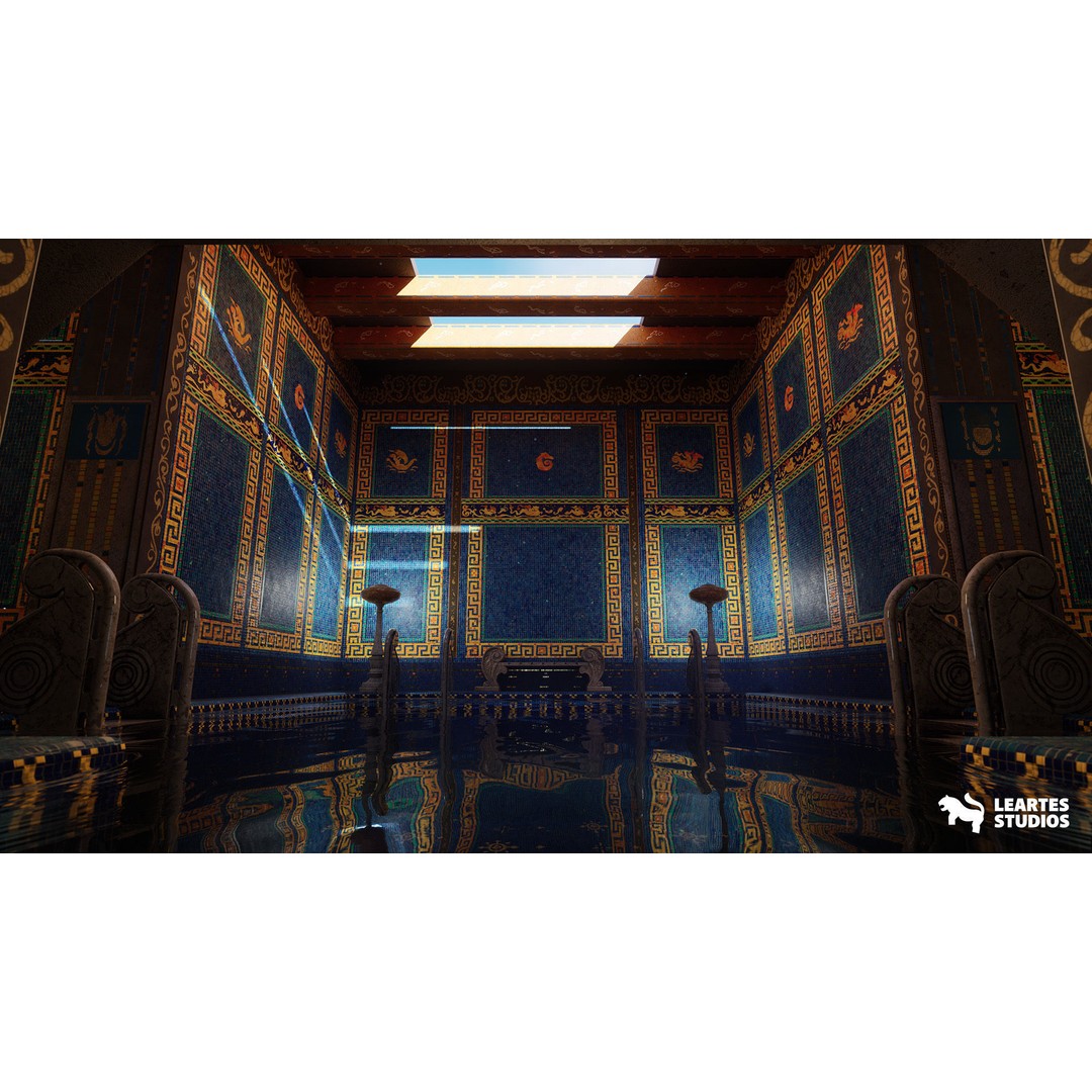 Roman Swimming Pool 3D Model – Low Poly Game Ready Asset, FBX - View 15