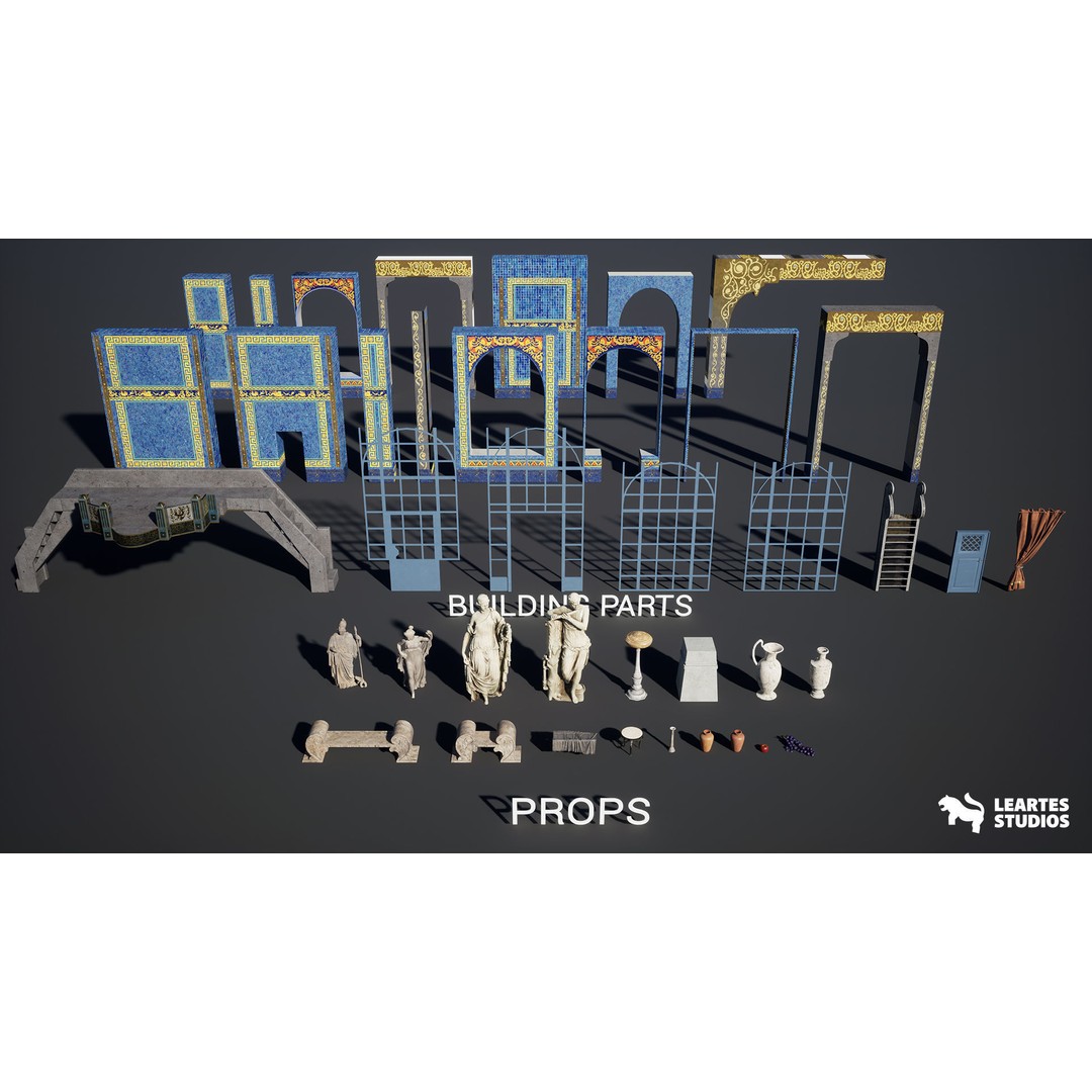 Roman Swimming Pool 3D Model – Low Poly Game Ready Asset, FBX - View 19