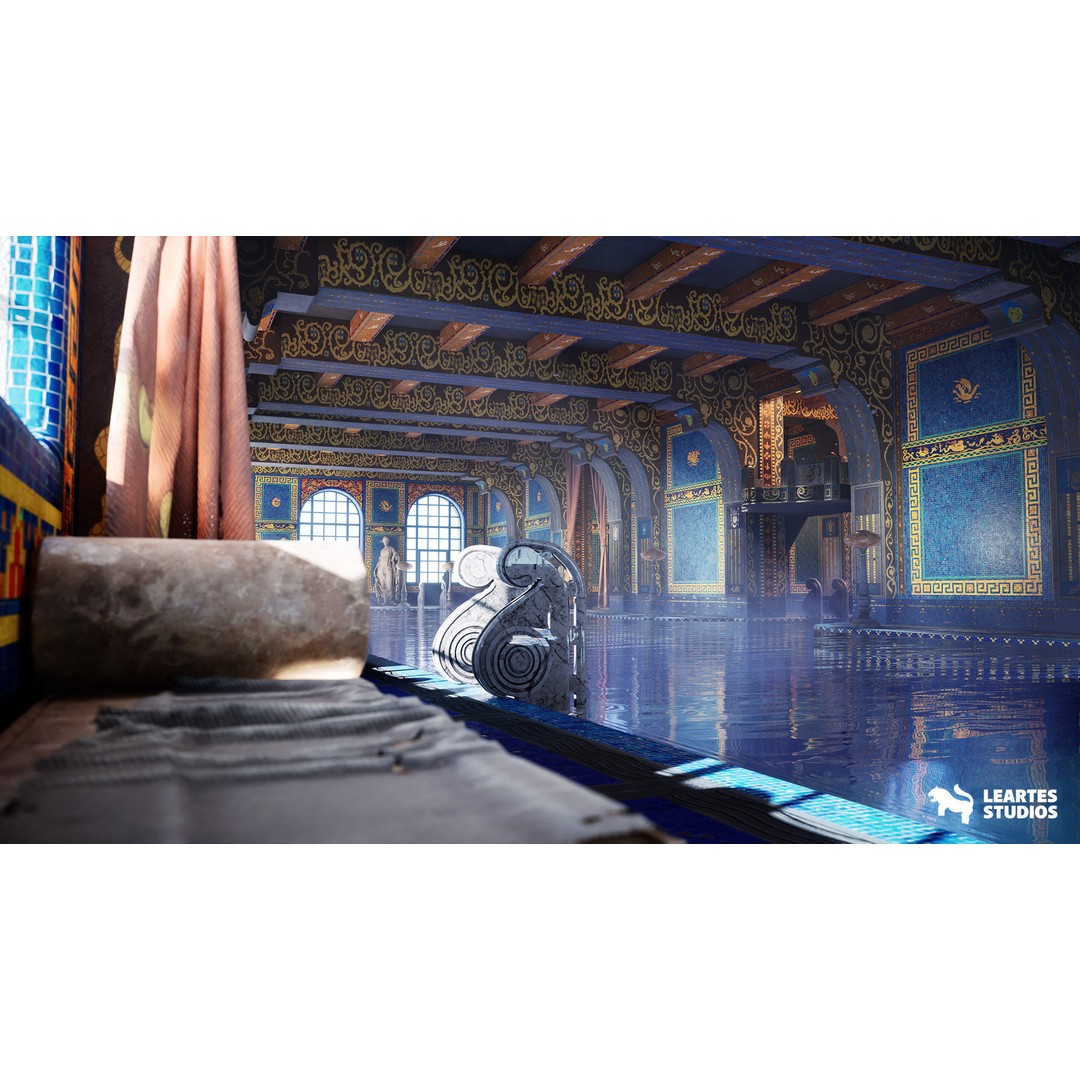 Roman Swimming Pool 3D Model – Low Poly Game Ready Asset, FBX - View 5