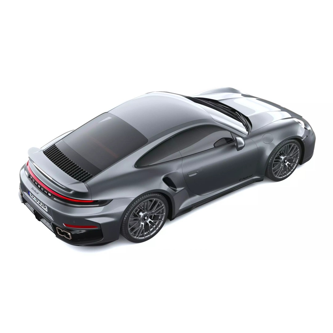 Porsche 911 Turbo S Coupe 2026 3D Model – High Poly Game Asset, FBX, OBJ - View 12