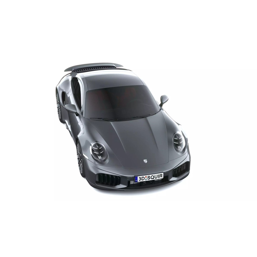 Porsche 911 Turbo S Coupe 2026 3D Model – High Poly Game Asset, FBX, OBJ - View 14