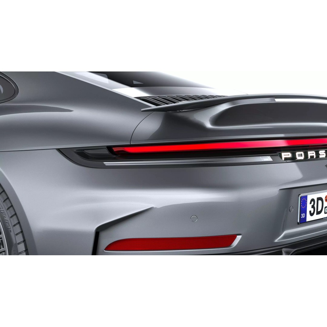 Porsche 911 Turbo S Coupe 2026 3D Model – High Poly Game Asset, FBX, OBJ - View 17