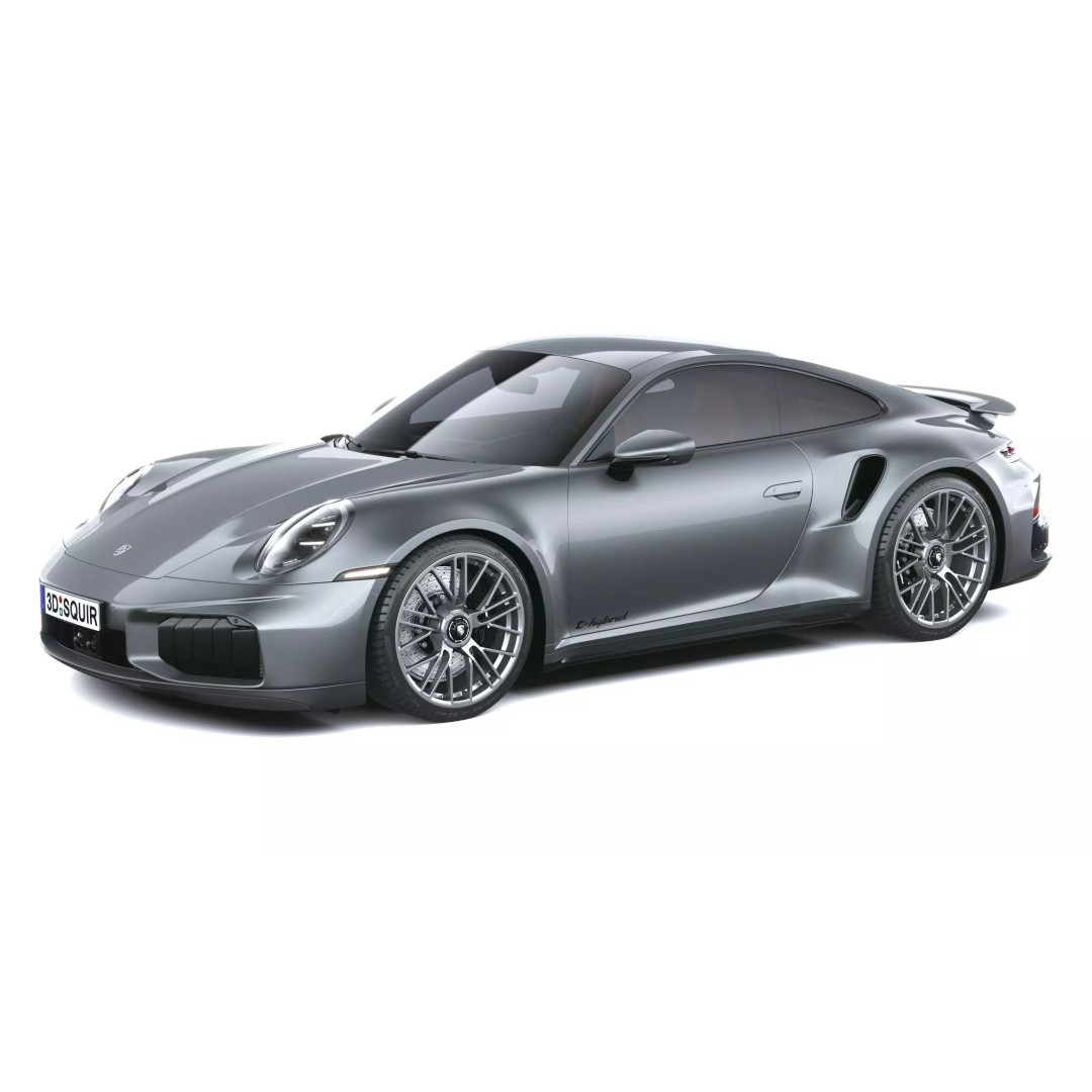 Porsche 911 Turbo S Coupe 2026 3D Model – High Poly Game Asset, FBX, OBJ - View 2