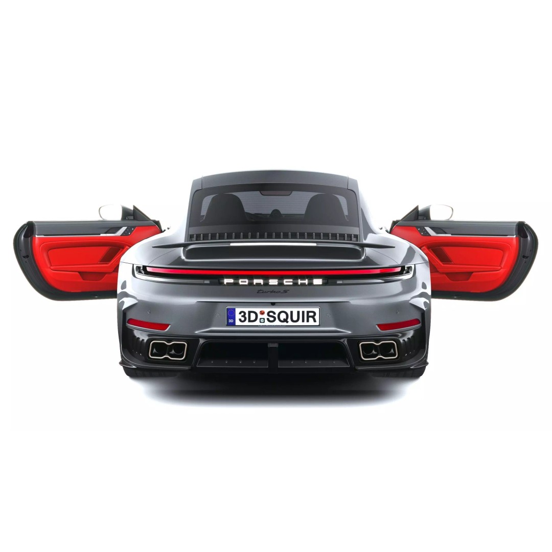 Porsche 911 Turbo S Coupe 2026 3D Model – High Poly Game Asset, FBX, OBJ - View 22