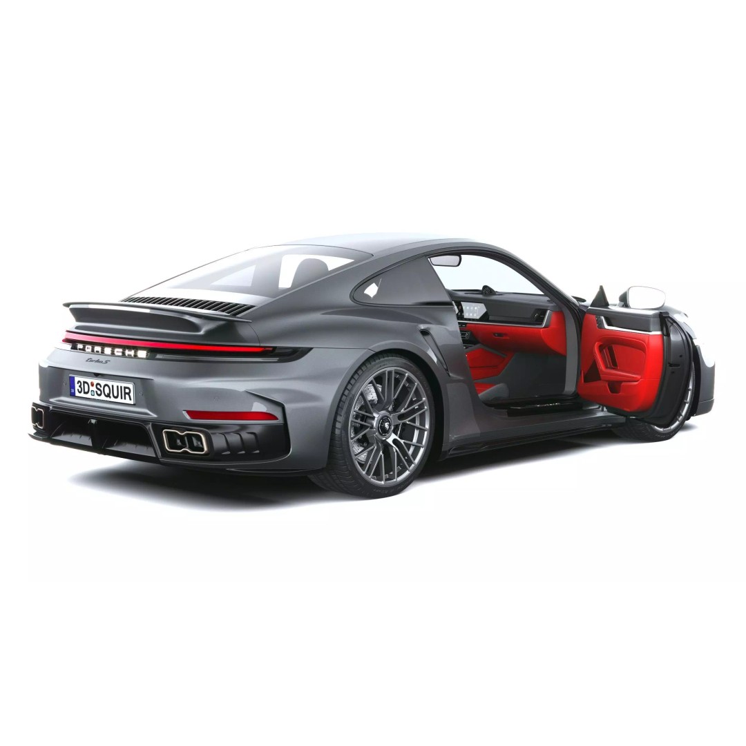 Porsche 911 Turbo S Coupe 2026 3D Model – High Poly Game Asset, FBX, OBJ - View 24