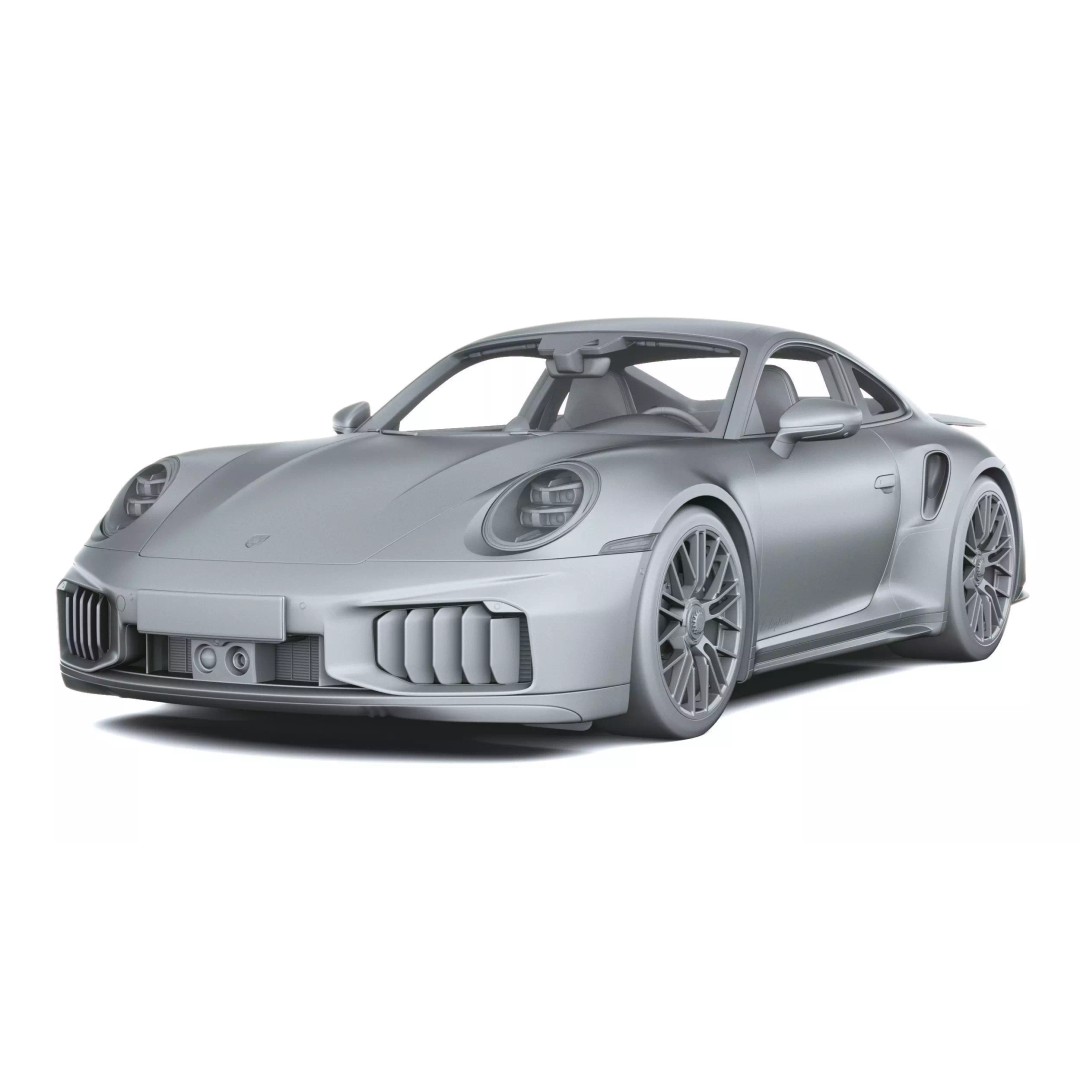 Porsche 911 Turbo S Coupe 2026 3D Model – High Poly Game Asset, FBX, OBJ - View 26