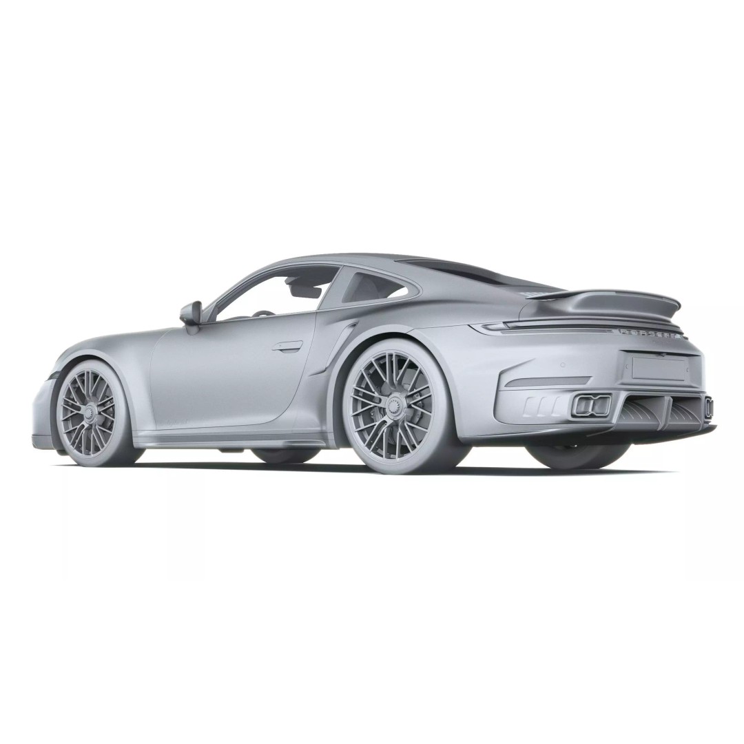 Porsche 911 Turbo S Coupe 2026 3D Model – High Poly Game Asset, FBX, OBJ - View 27