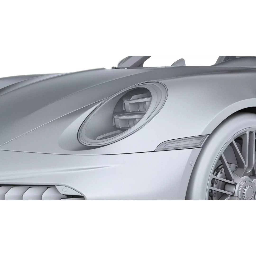 Porsche 911 Turbo S Coupe 2026 3D Model – High Poly Game Asset, FBX, OBJ - View 29