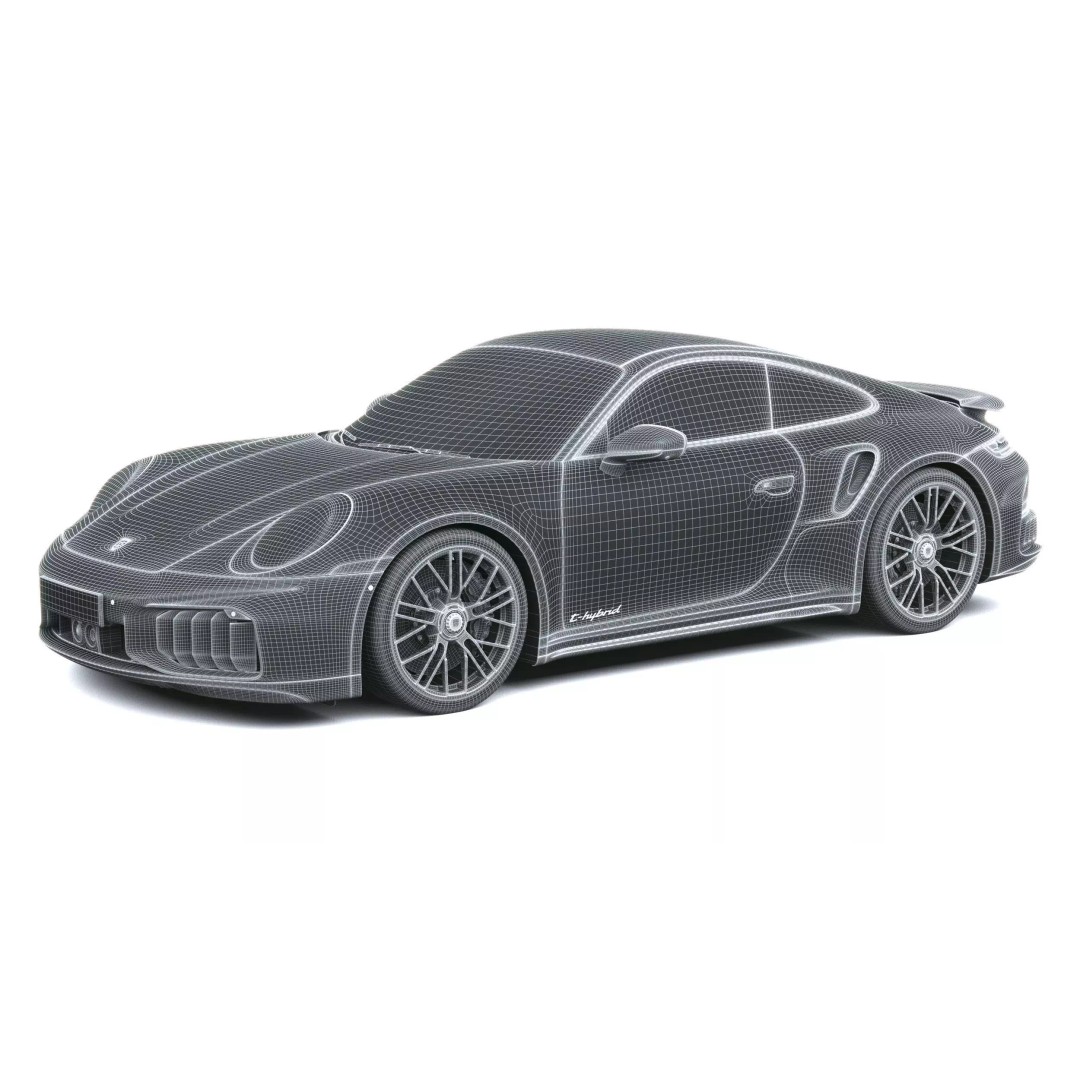Porsche 911 Turbo S Coupe 2026 3D Model – High Poly Game Asset, FBX, OBJ - View 36
