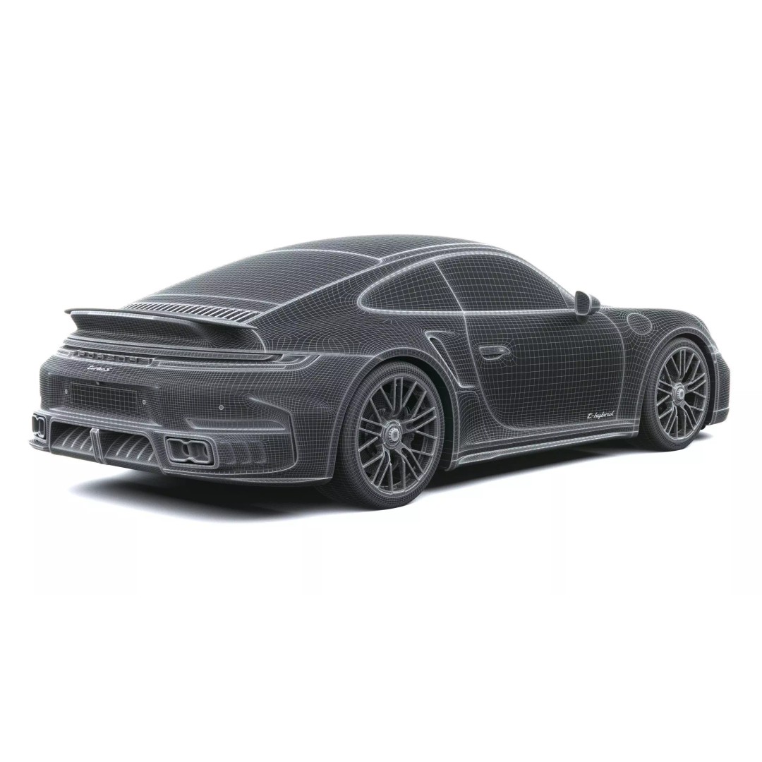 Porsche 911 Turbo S Coupe 2026 3D Model – High Poly Game Asset, FBX, OBJ - View 37