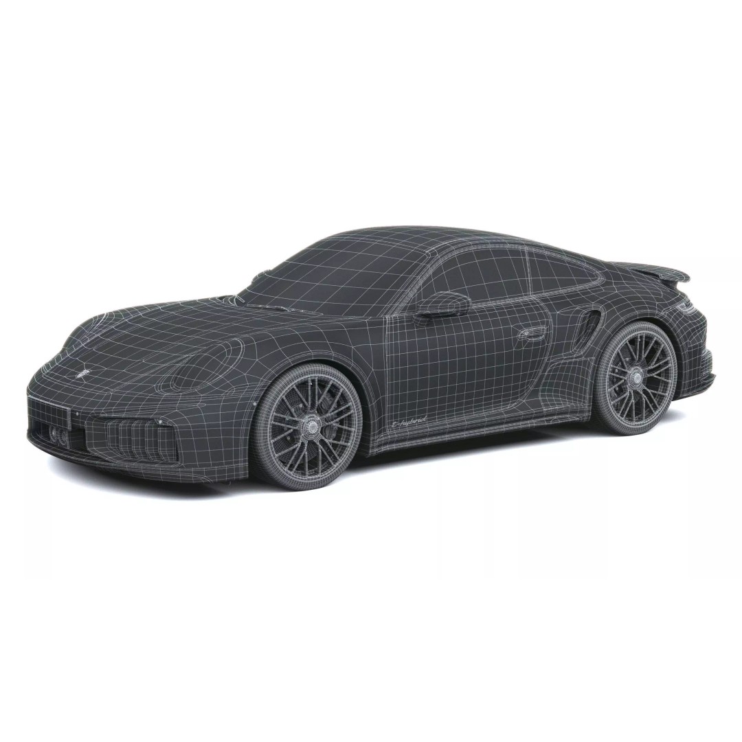 Porsche 911 Turbo S Coupe 2026 3D Model – High Poly Game Asset, FBX, OBJ - View 38