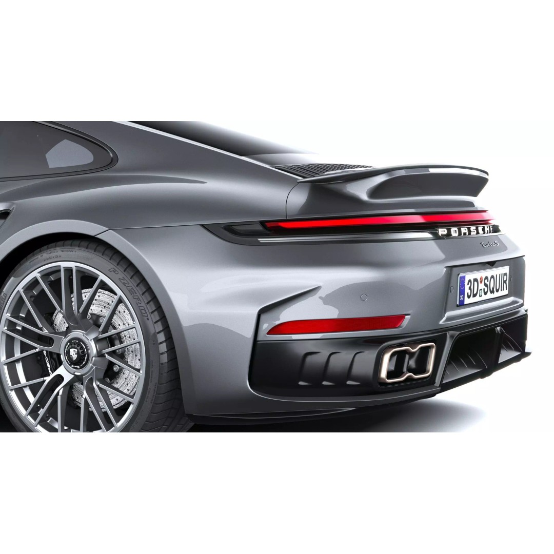 Porsche 911 Turbo S Coupe 2026 3D Model – High Poly Game Asset, FBX, OBJ - View 8